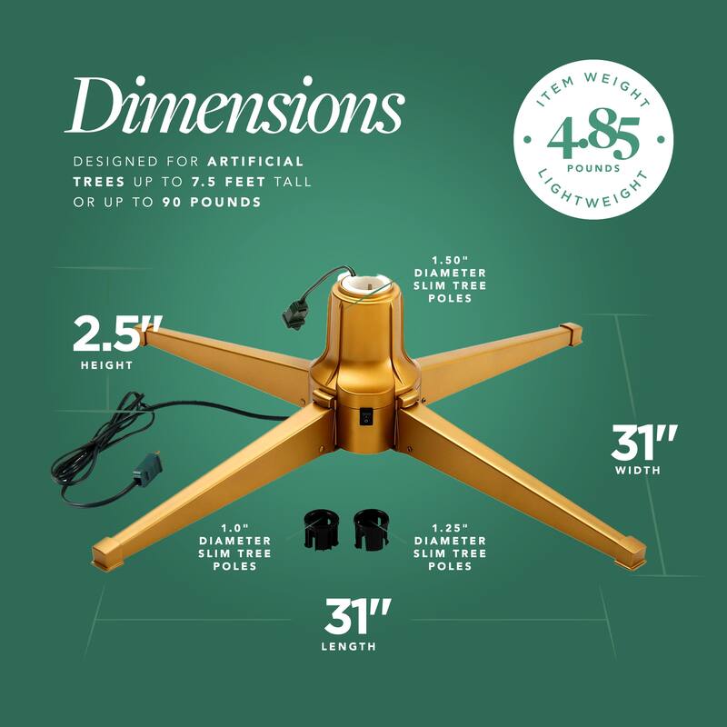 Home Heritage Rotating Tree Stand Base w/Stanley 7' Skinny Pencil Christmas Tree - 12.77