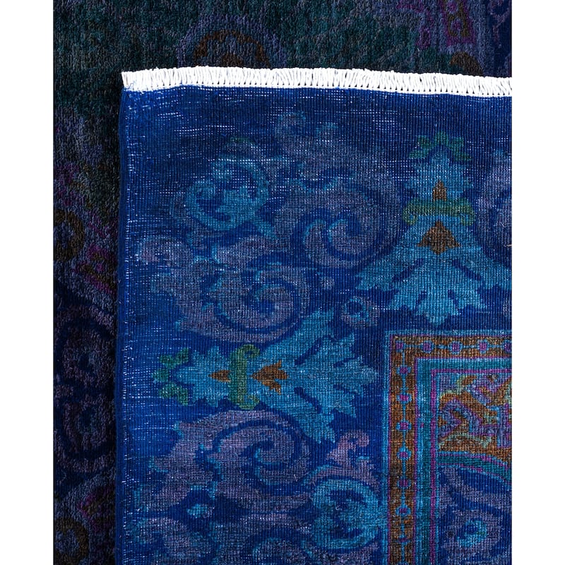 Overdyed One-of-a-Kind Hand-Knotted Area Rug - Navy - 8' 2" x 9' 10"