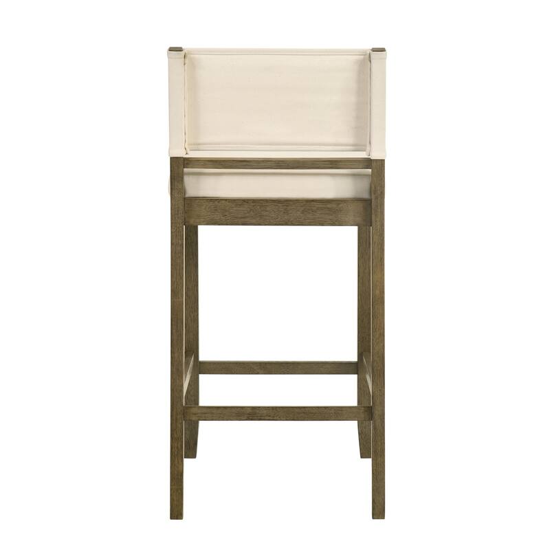 Yanely Mdoern Bar Stool, Upholstered Counter Height Stool with Solid Wood Legs