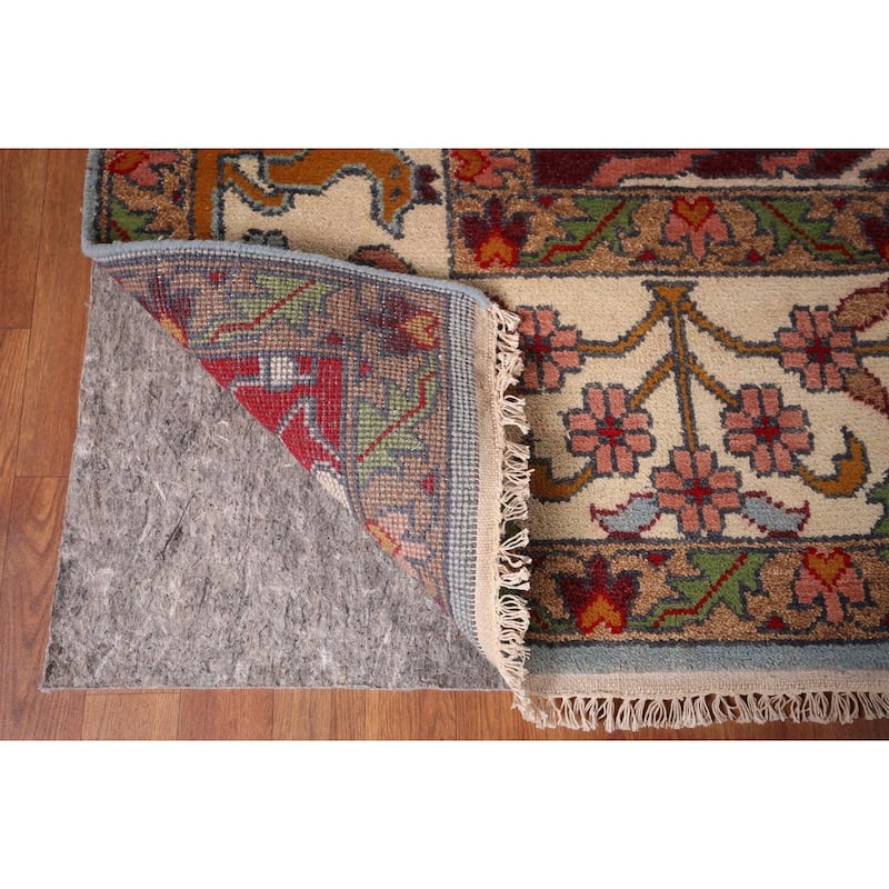 Hunting Animals Blue Ziegler Indian Area Rug Hand-Knotted Wool Carpet - 8'10"x 12'2"