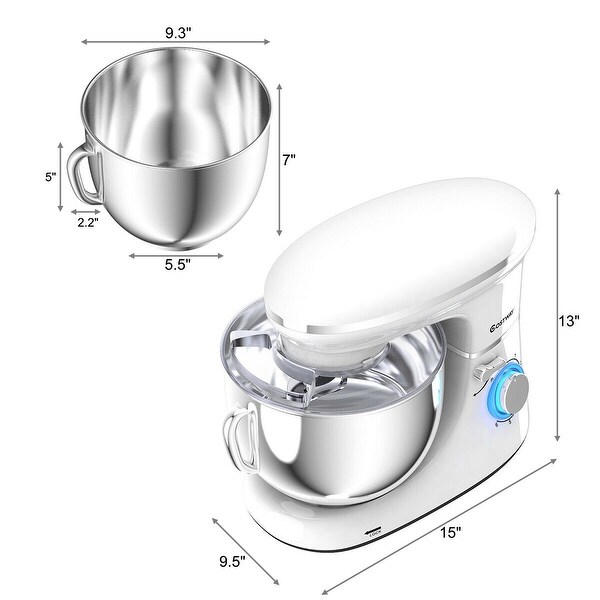 6.3 Quart Tilt Head Food Stand Mixer 6 Speed 660W Red