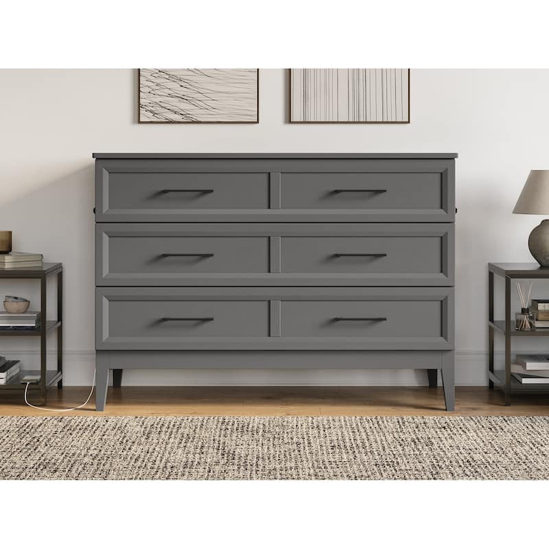Santa Fe Murphy Bed Chest with Mattress and Built-in Charger