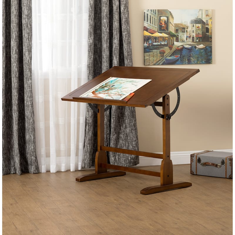 Studio Designs 42-inch Wood Drafting Table with Angle Adjustable Top ...