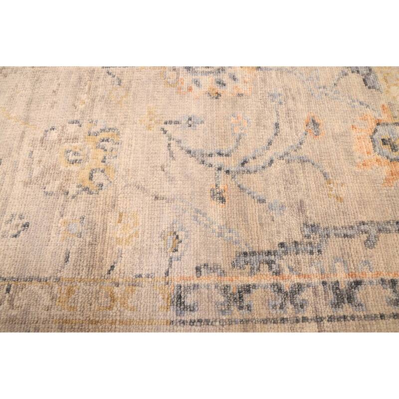 ECARPETGALLERY Hand-knotted Modern Oushak Light Grey Wool Rug - 7'10 x 9'7