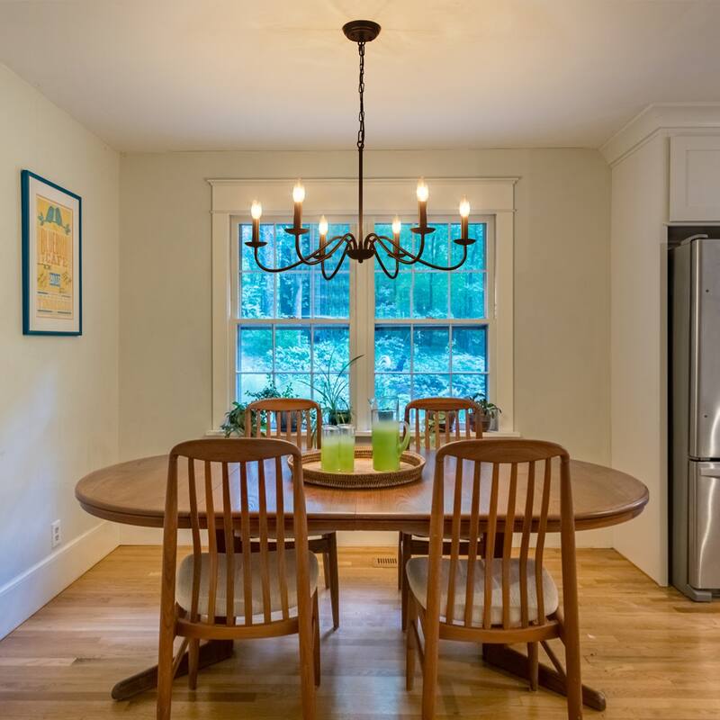 6-Light 27.55-inch Farmhouse Chandeliers for Living Room Foyer Hallway