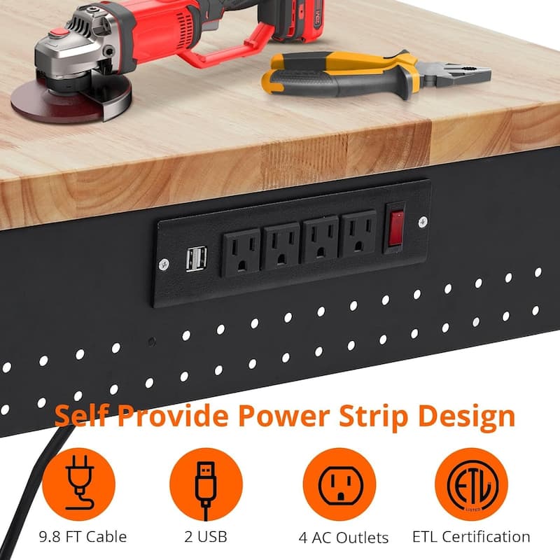 48*24*1.2 Inch Workbench for Garage with 4 Rolling Casters - N/A