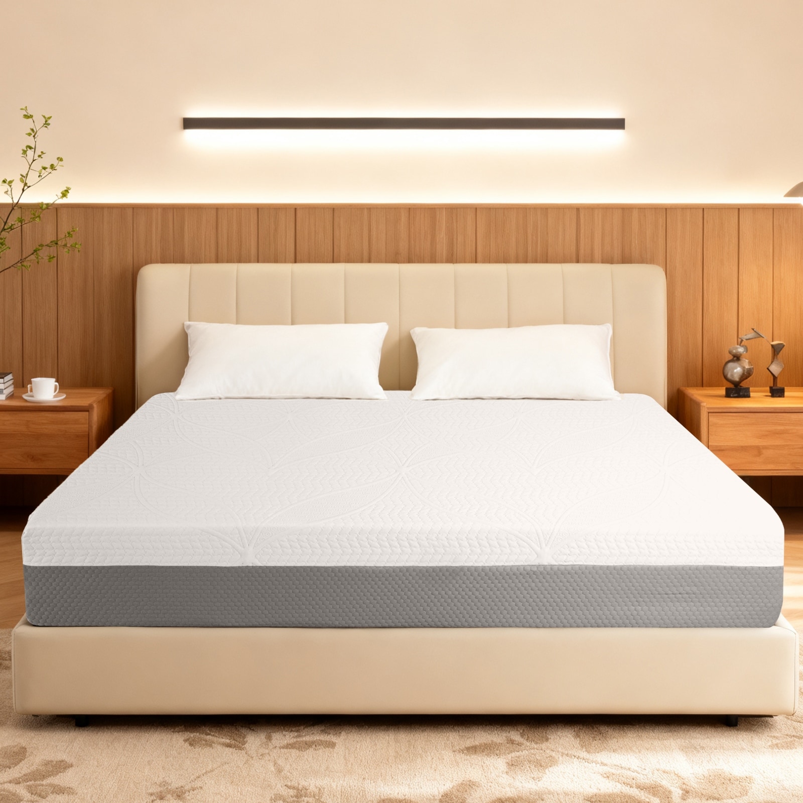 GDFStudio Gideon 12-Inch Mattress with Japanese Design,Ultra-Breathable and Eco-Friendly