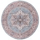 preview thumbnail 14 of 14, SAFAVIEH Riviera Machine Washable Slip Resistant Algimanta Oriental Rug 6'7" Round - Blue/Rust - Round