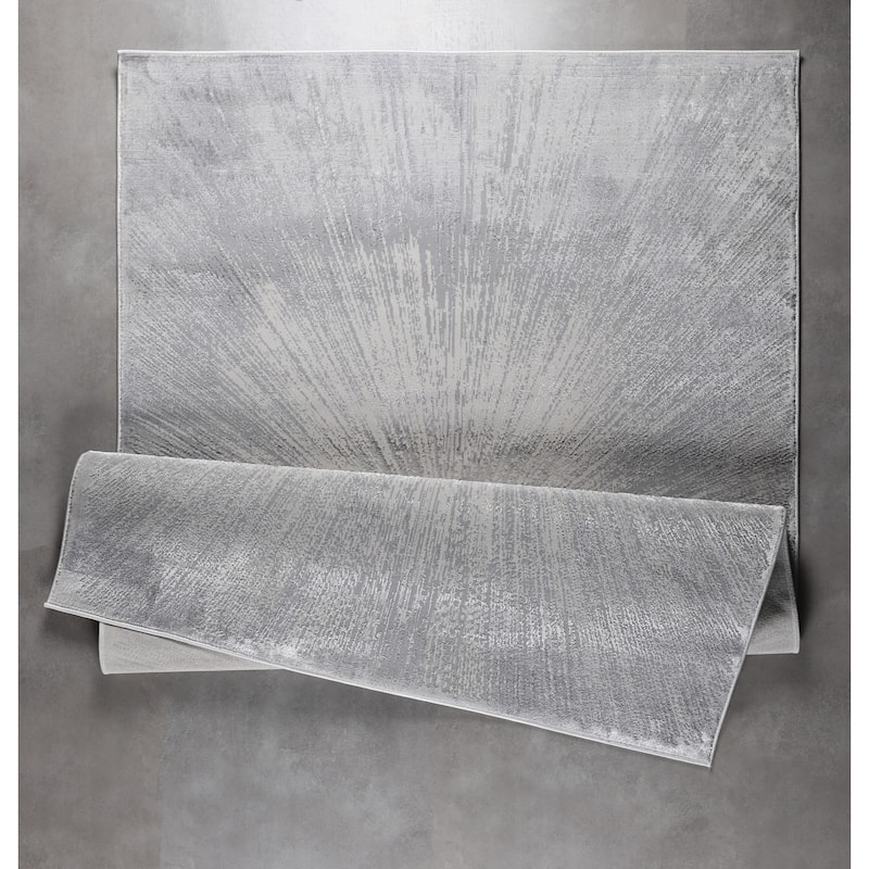 Hania Collection Grey Contemporary Abstract Area Rug