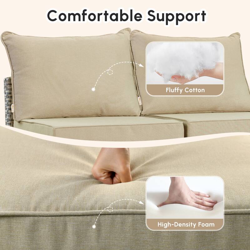 HOOOWOOO 2-piece Outdoor/Indoor Chair Cushion Set