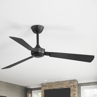 52" Wood Reversible 3-Blade Ceiling Fan with Remote without Light