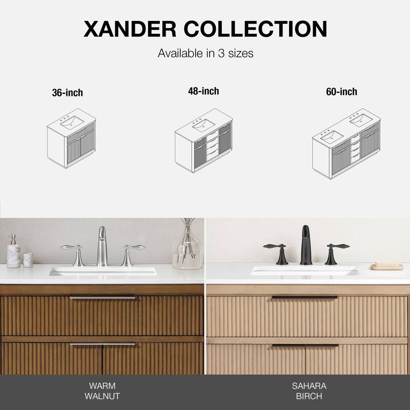 OVE Xander Bathroom Vanity with White Engineered Stone Top
