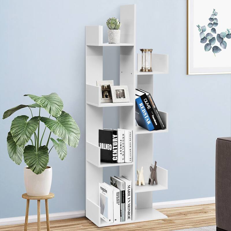 Stable 8 -Tier Display Standing Book Shelf for Living Room/Home/Office