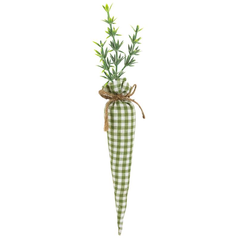 Fabric Carrot Easter Decorations - 9" - Green and Pink - Set of 5