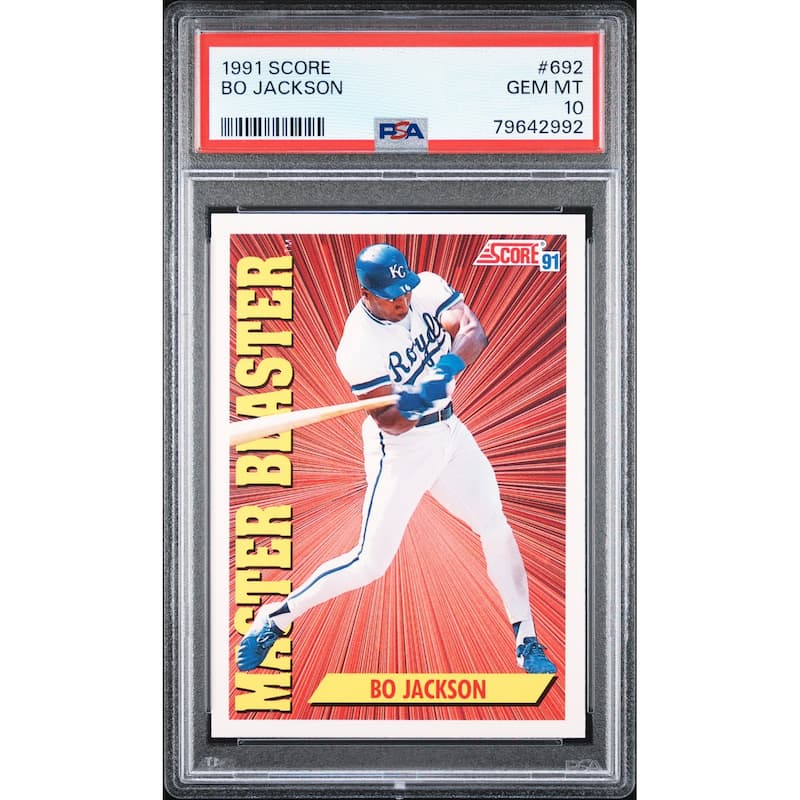 Bo Jackson 1991 Score Baseball Card #692 Graded PSA 10 - 8'6" x 11'6"