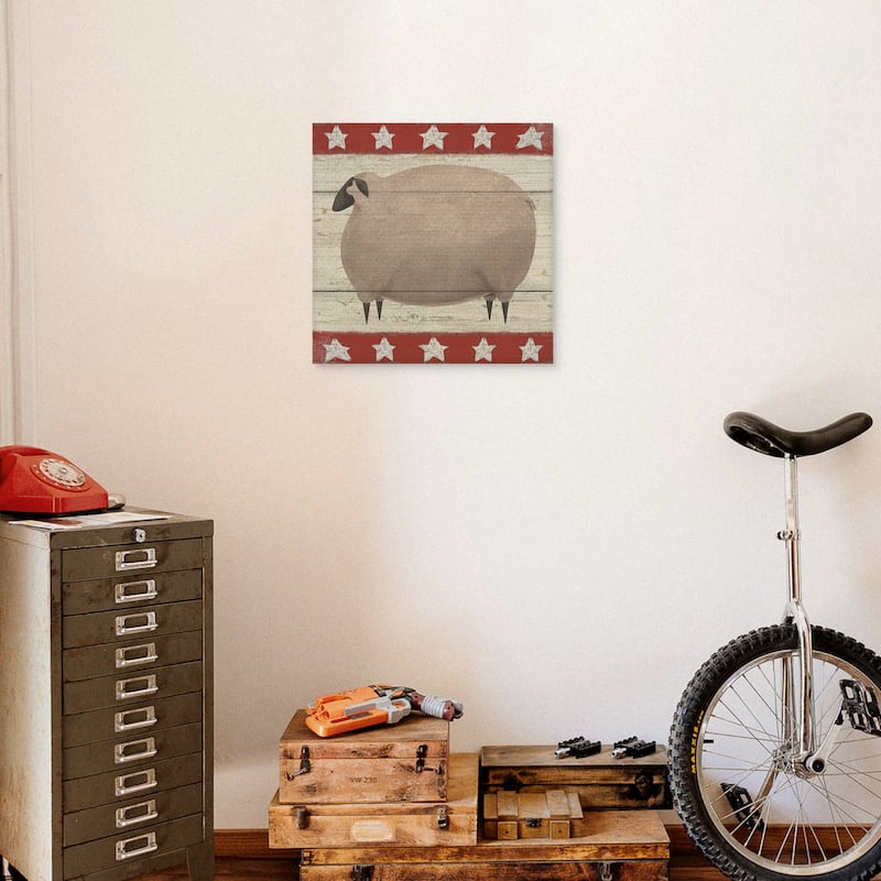 Americana Sheep by Willowbrook Fine Art Canvas Art Print