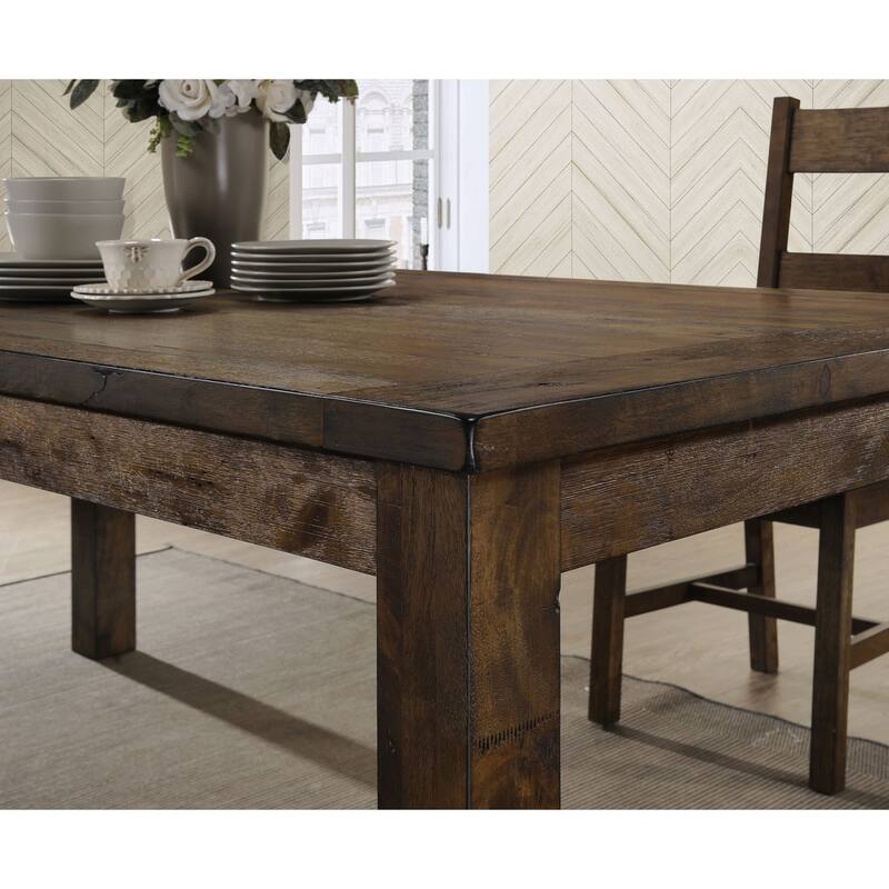 Guster Rustic Golden Brown Rectangular Dining Table