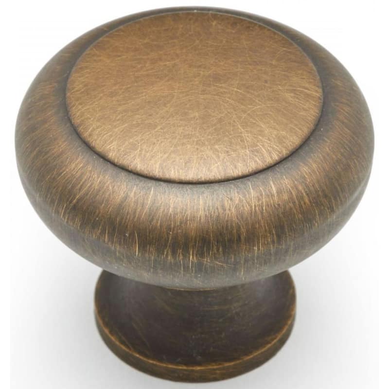 RK International CK 91 Plain 1-1/4" Solid Metal Mushroom Cabinet / - Antique English