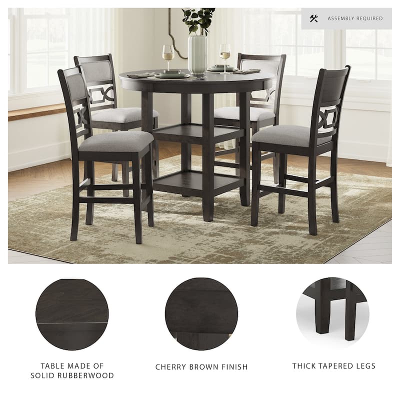 Signature Design by Ashley Langwest Counter Height Dining Table and 4 Barstools (Set of 5)