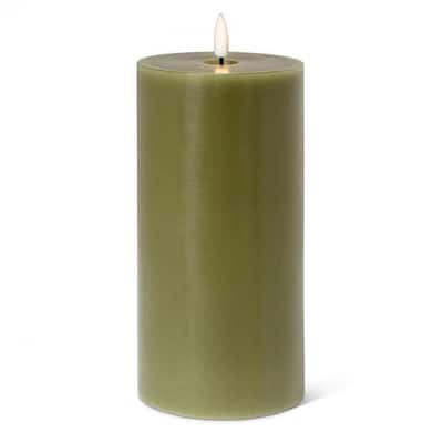 8" Led Green Pillar Candle