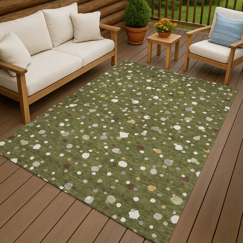 Machine Washable Indoor/ Outdoor Contemporary Sheinelle Chantille Rug