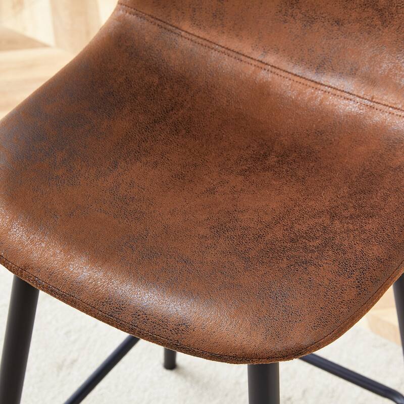Industrial Bar Height Stools with Back, Counter Height Bar Chairs, with Metal Legs & Soft Backrest Easy to Assemble