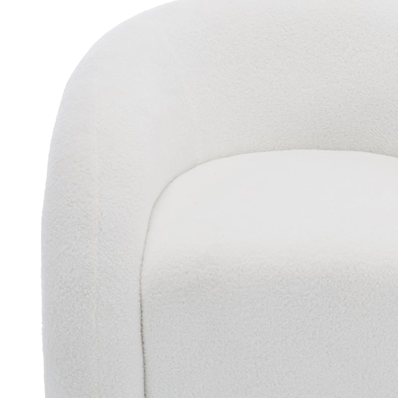 Boucle Swivel Accent Chair Round Barrel Armchair Set of 2