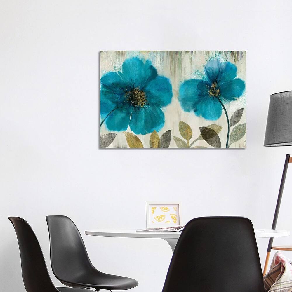 iCanvas "Teal Flowers" by Asia Jensen Canvas Print