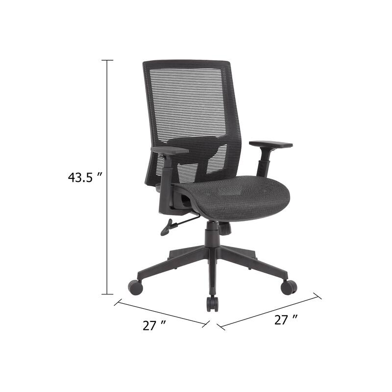 Swivel Task Chair, Black Mesh, Foam, Commercial Rated Synchro-Tilt
