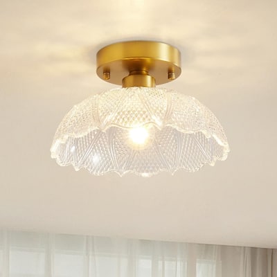 Vintage entryway light gold ceiling light glass fixture light
