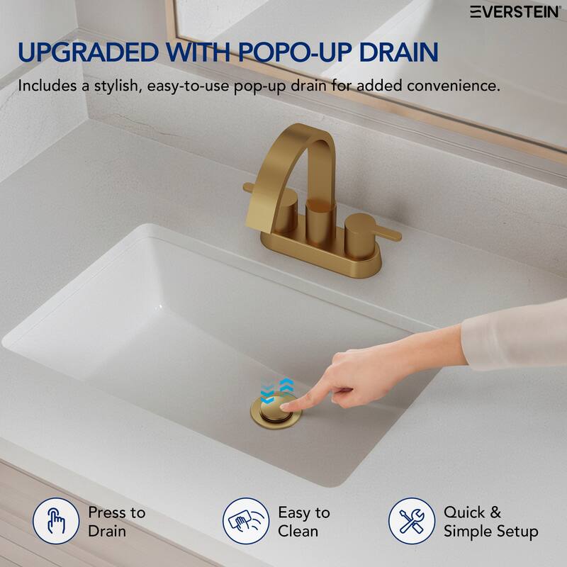 Double Handles 4 inche Centerset Bathroom Sink Faucet