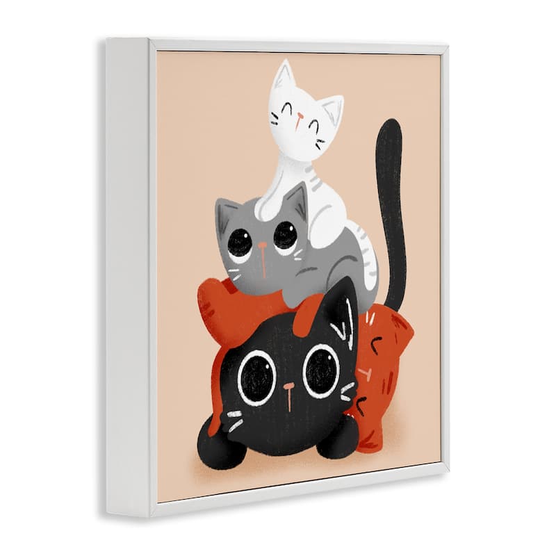 Stupell Stacked Cats Pile Framed Giclee Art Design By Sarah Hickman