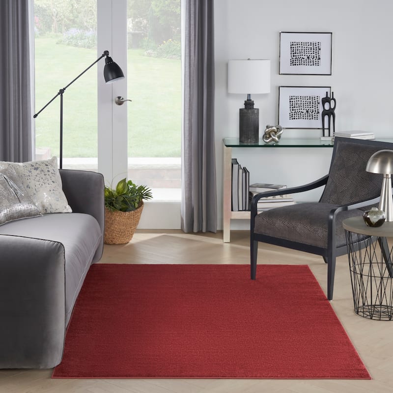 Nourison Modern Solid Indoor/Outdoor Area Rug - 5' x 7' - Brick