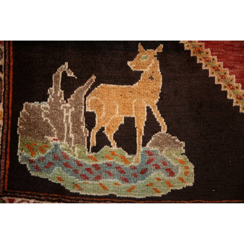 Vegetable Dye Shiraz Persian Vintage Area Rug Hand-knotted Wool Carpet - 4'0"x 5'10"