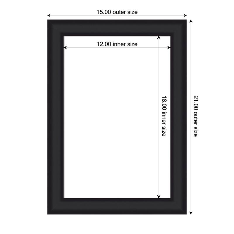 Oliver Narrow Framed Dry Erase Magnetic Board - 15 x 21 in - Oliver Black Narrow
