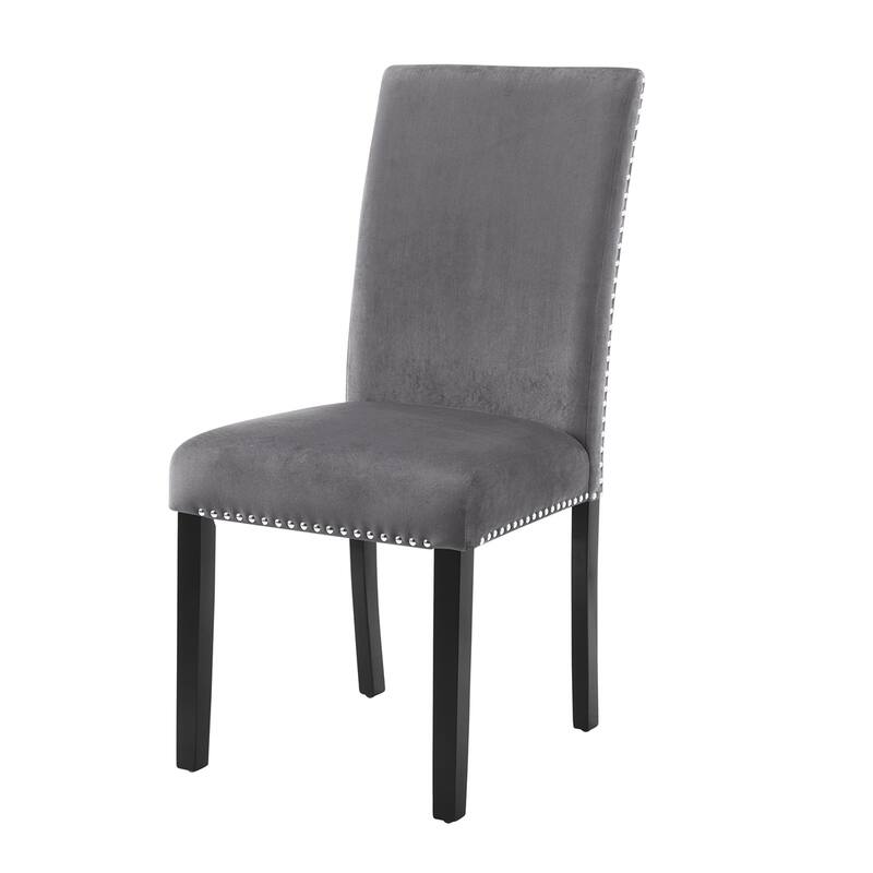 Contemporary Velvet Dining Chair with Nailhead Trim,Set of 2