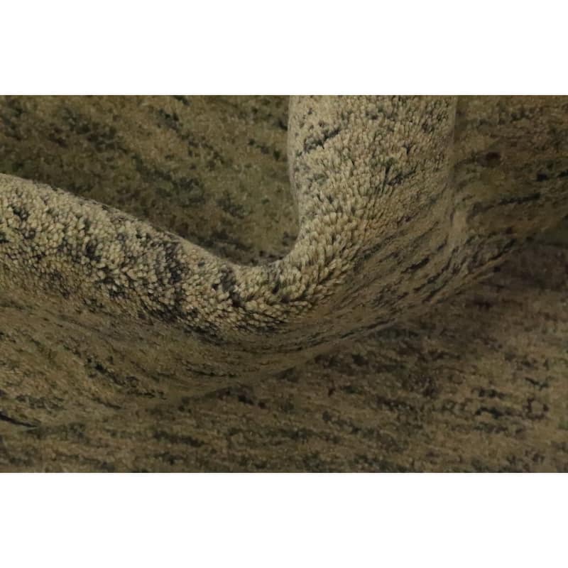 Hand Knotted Oriental 100% Wool Carpet Modern Modern Beige & Ivories Gabbeh Area Rug - 9' 6'' X 6' 7''