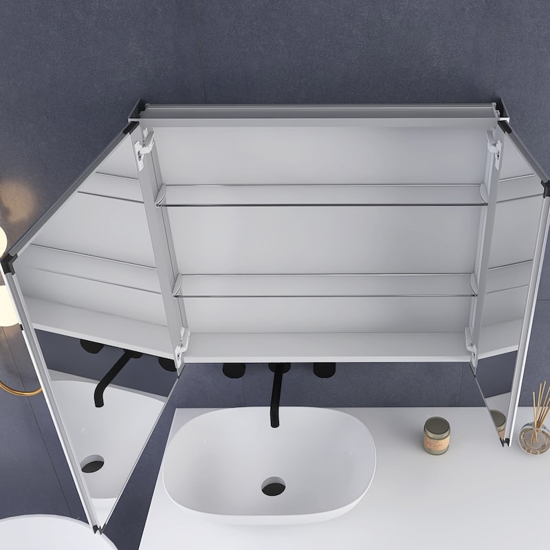 Rectangular Aluminum Recessed Mount /Surface Mount Medicine Cabinet with Mirror