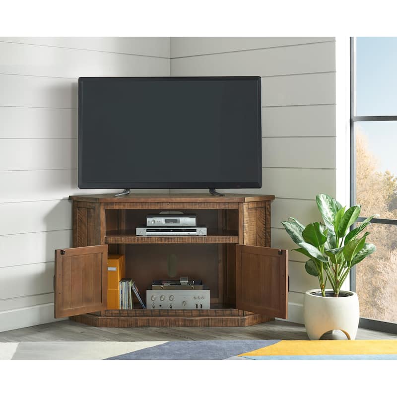 The Gray Barn Danebury Rustic 50-inch Solid Wood Corner TV Stand