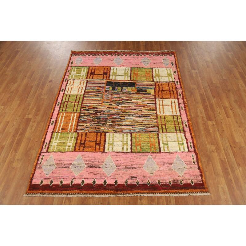 Moroccan Tribal Oriental Area Rug Handmade Bedroom Wool Carpet - 5'8" x 7'11"