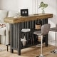 preview thumbnail 6 of 9, Home Bar Unit, Modern 2-Tier Bar Table with Footrest - 15.75"D x 62.99"W x 41.54"H