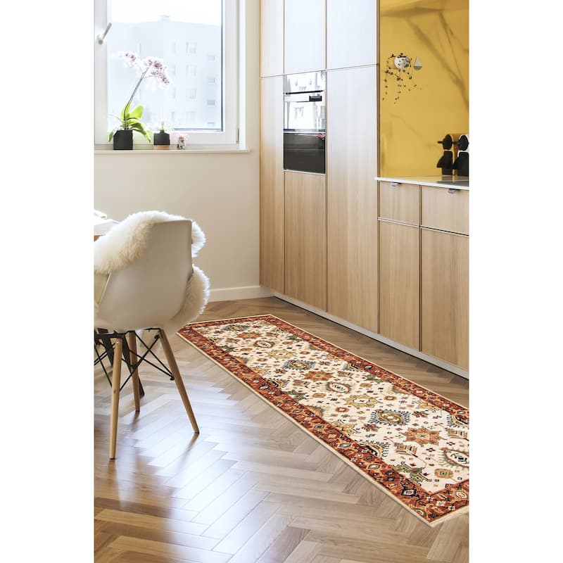 ECARPETGALLERY Hand-knotted Jules Sultane Cream Wool Rug - 2'6 x 7'11