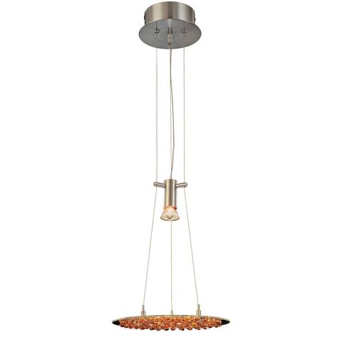 Classic Lighting Crystal Lake 1 Light Pendant with Crystal Accents