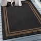 preview thumbnail 87 of 98, World Rug Gallery Border Indoor/Outdoor Flat Woven Area Rug 4' x 6' - Dark Gray