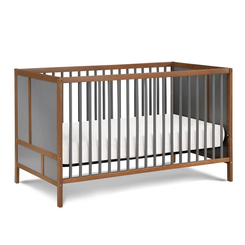 Pixie Finn 3-in-1 Crib in Walnut/Charcoal - Walnut Brown