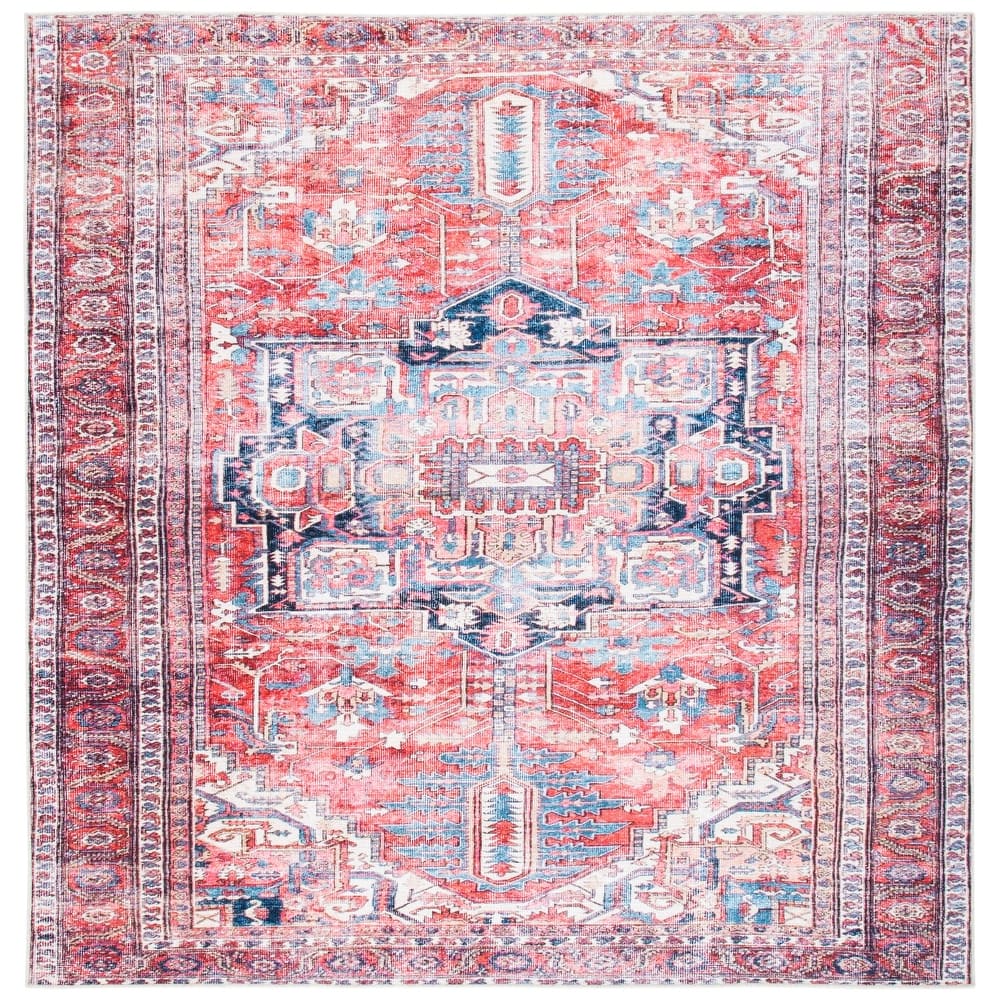 SAFAVIEH Serapi Machine Washable Vallie Medallion Distressed Rug