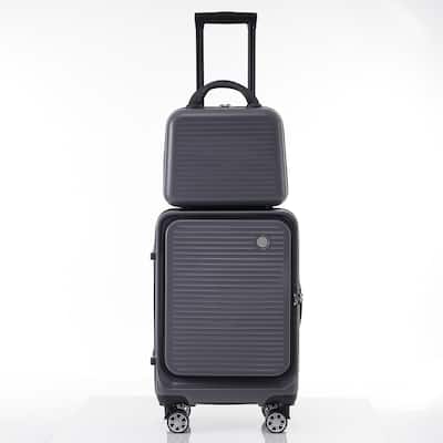 20 Inch Front Open Hardshell Luggage with Front Pocket and USB Port, 1 Portable Carrying Case