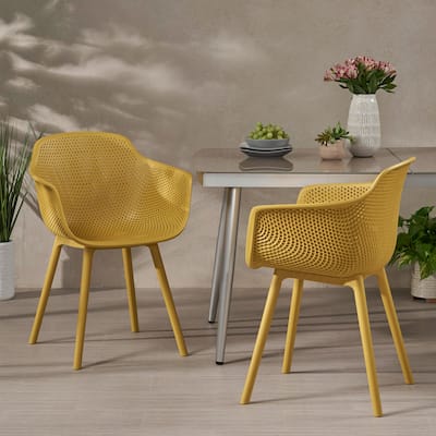 Lotus Outdoor Modern Dining Chairs (Set of 2) by Christopher Knight Home