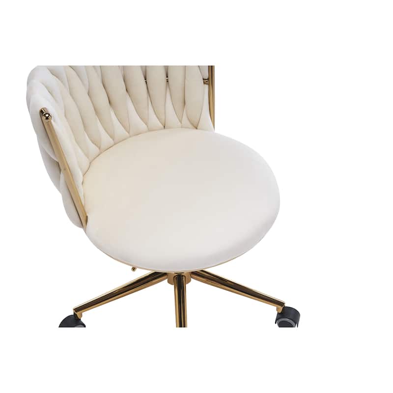 Office Desk Chair, Upholstered Home Office Desk Chairs with Adjustable Swivel Wheels, Ergonomic