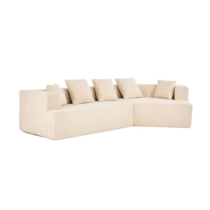Deep Seat Modern Memory Foam Sofa with Chenille Fabric